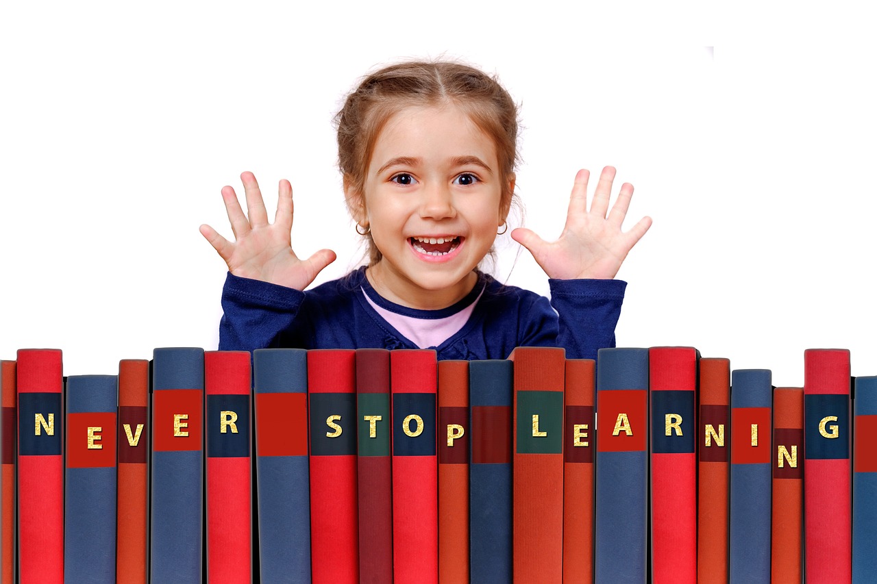 Picture of baby with books