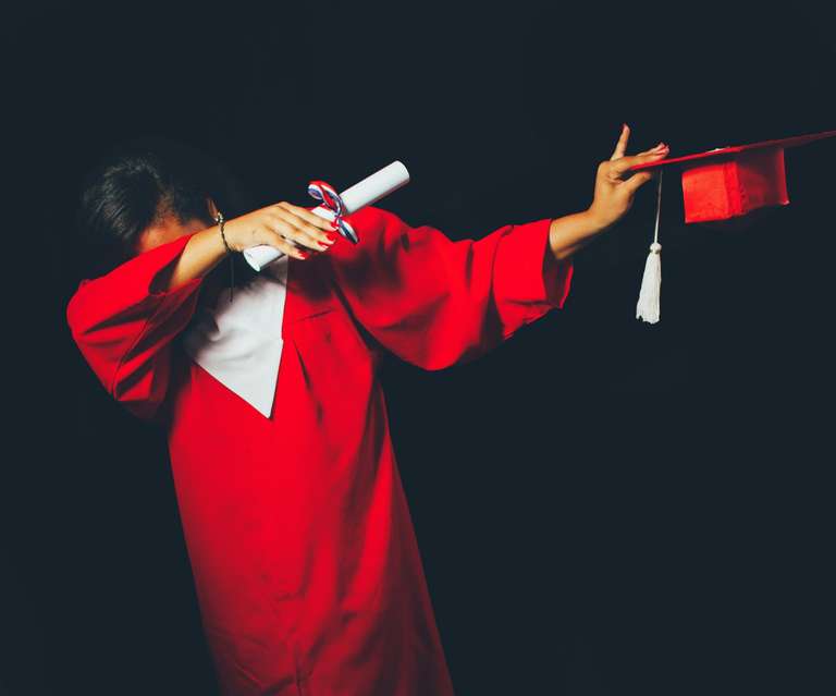 Graduate celebrating